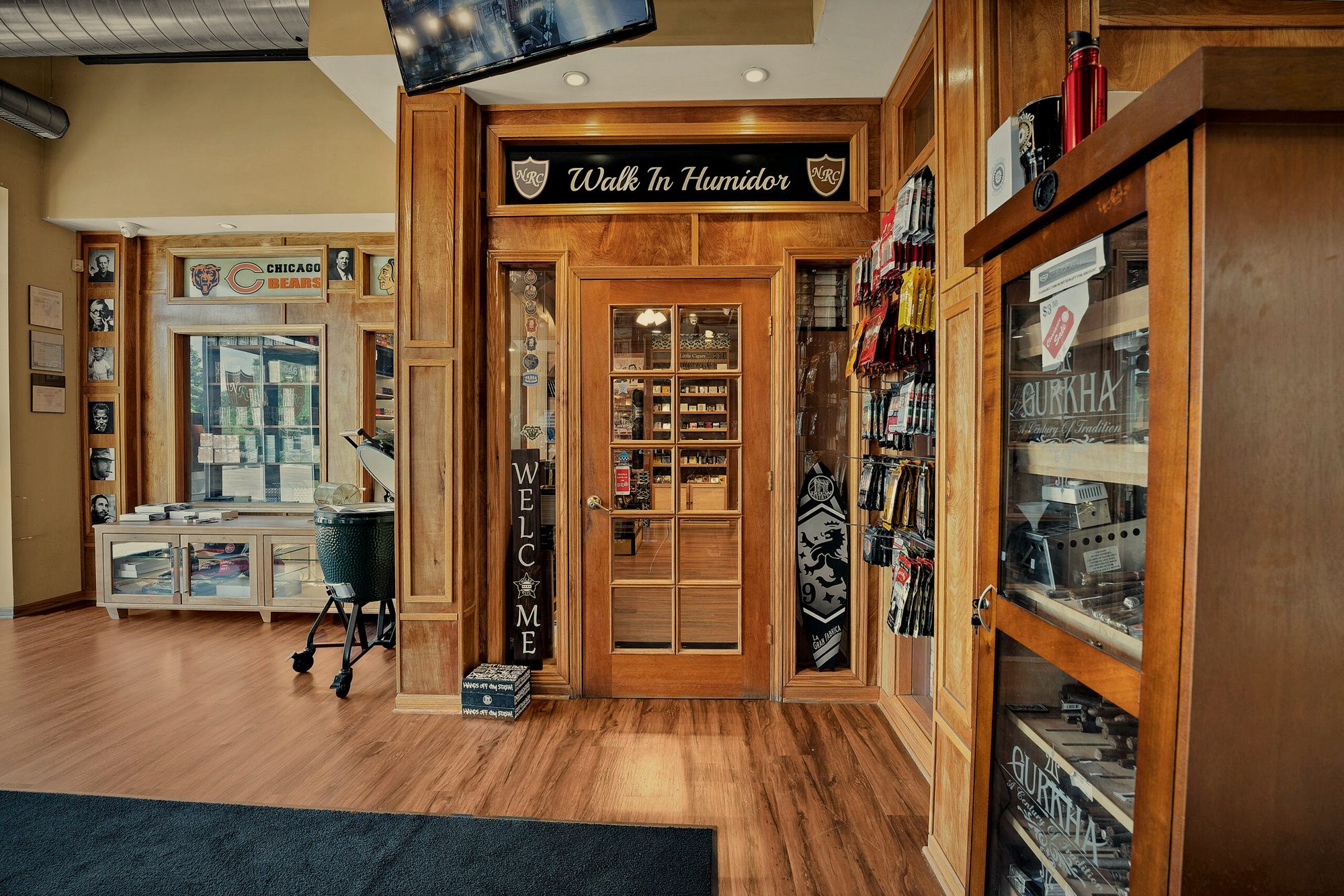 The Walk In Humidor entrance at Norwood Royal Cigars