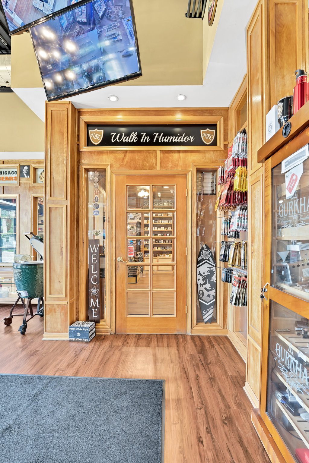 The Walk In Humidor entrance at Norwood Royal Cigars