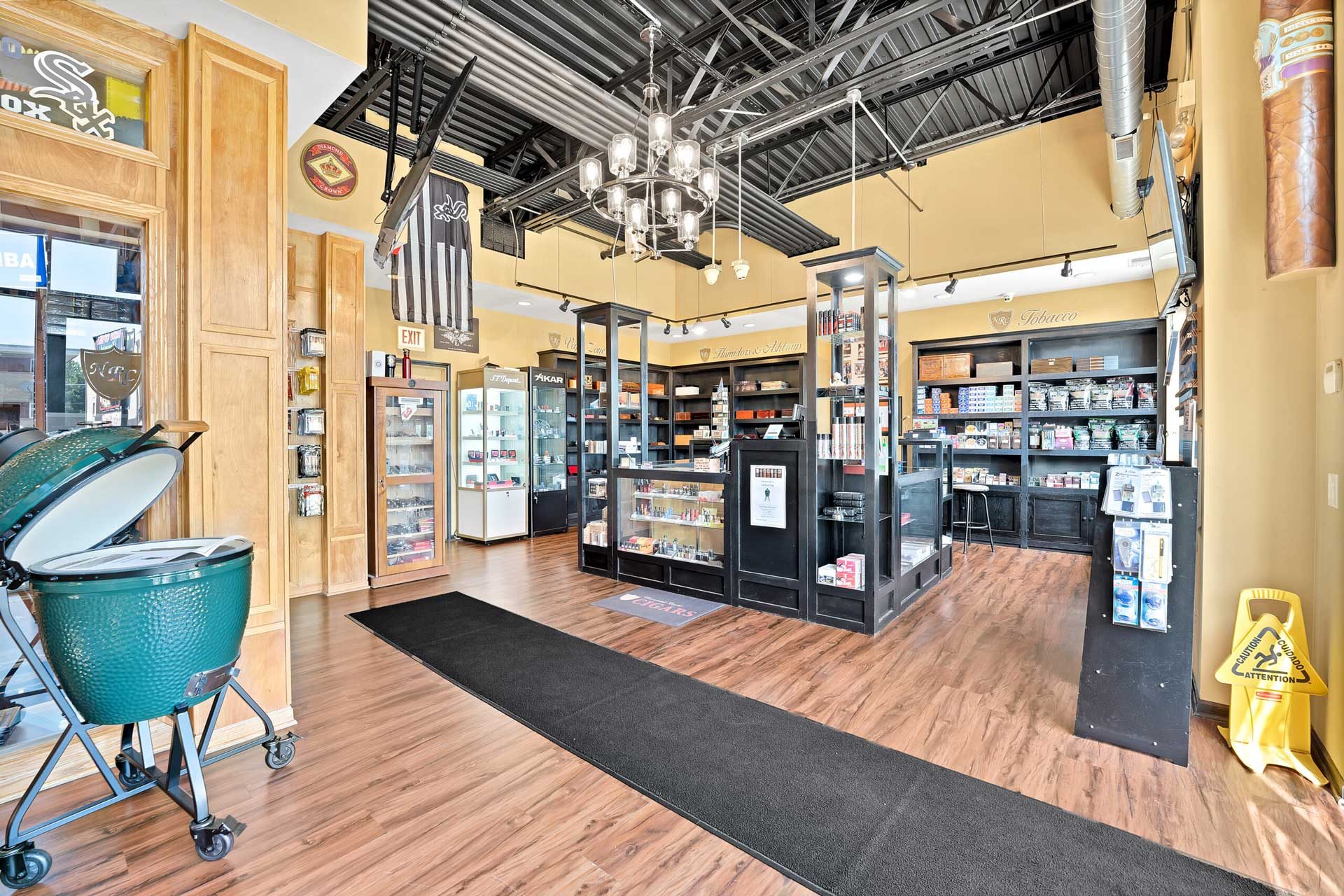 The retail floor at Norwood Royal Cigars